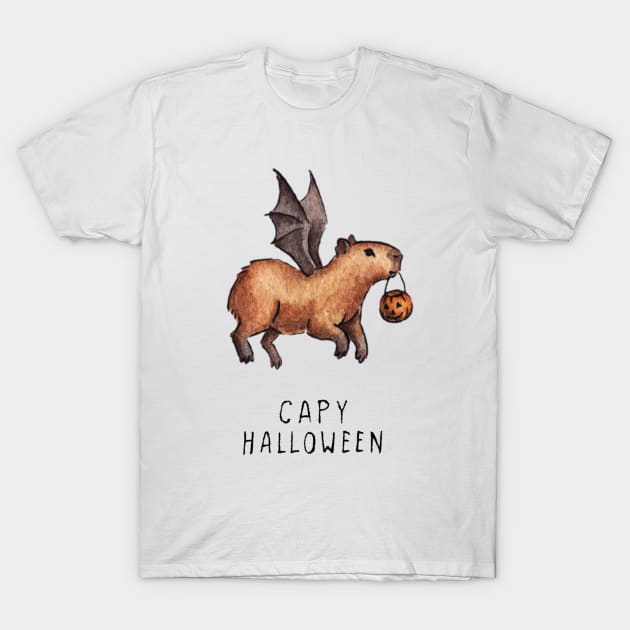 Capybara Halloween T-Shirt by AquarellChill